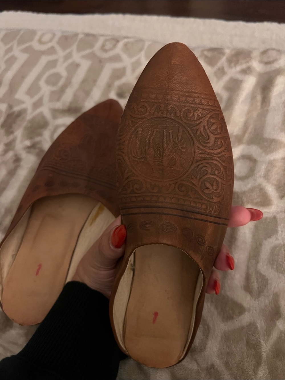 Handmade leather flat from Morocco